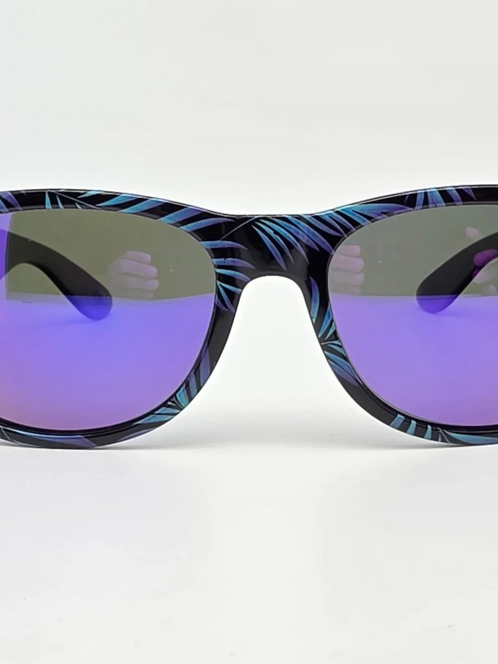Knockaround Fort Knocks Tropical Palms Black Frame Polarized Purple Sunglasses